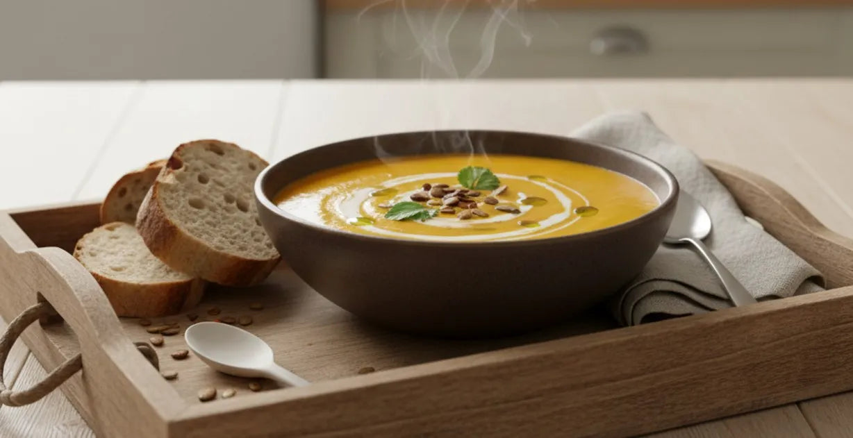 Soft vegan soup for aligner wearers