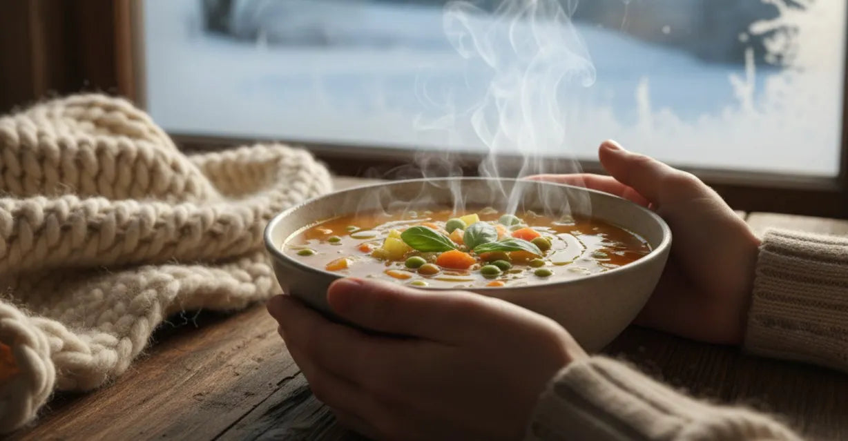 Soft soothing soup for aligner pain relief