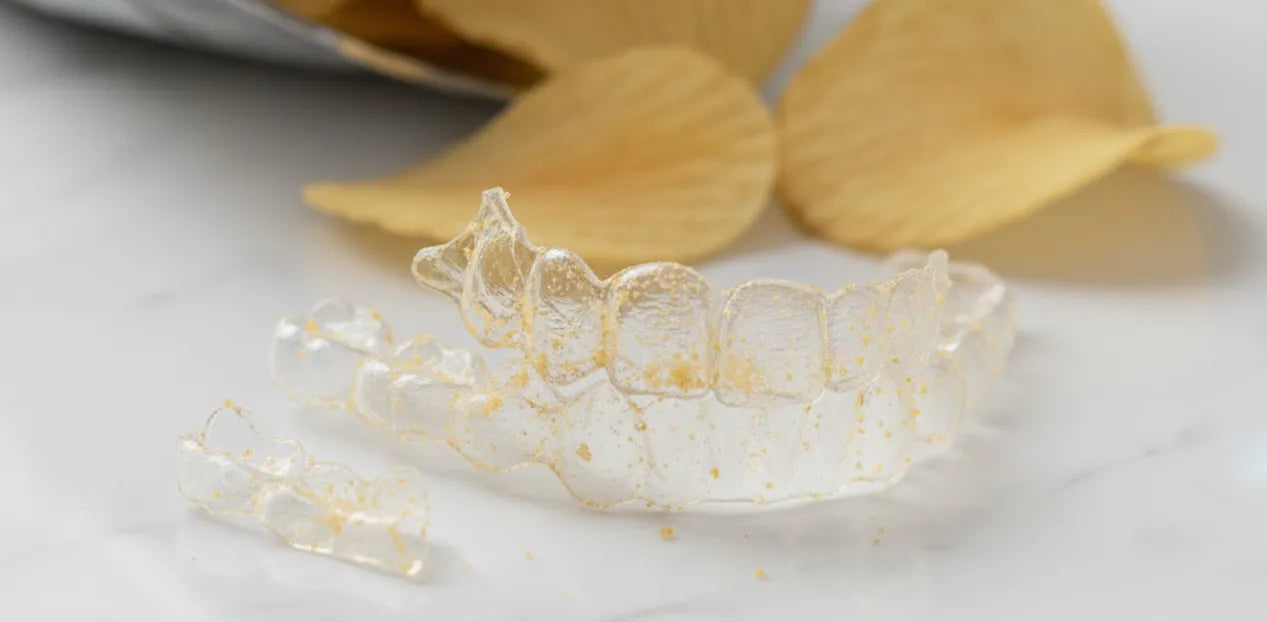 Cracked aligner due to hard foods