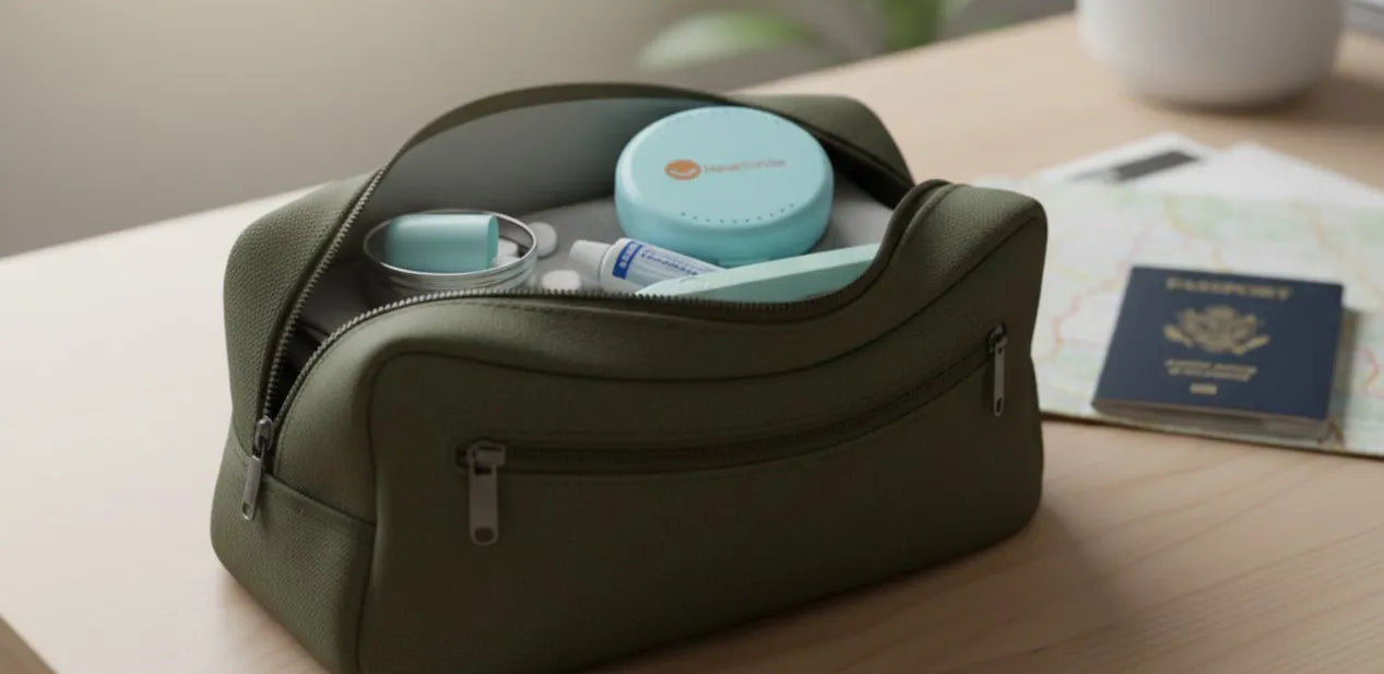 Travel kit for brushing and cleaning NewSmile aligners on-the-go
