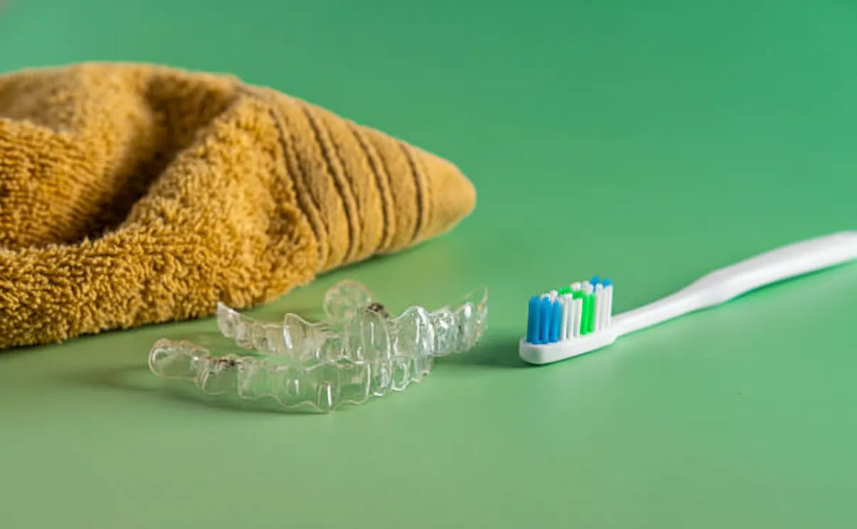 Clean night guard ready for use after brushing