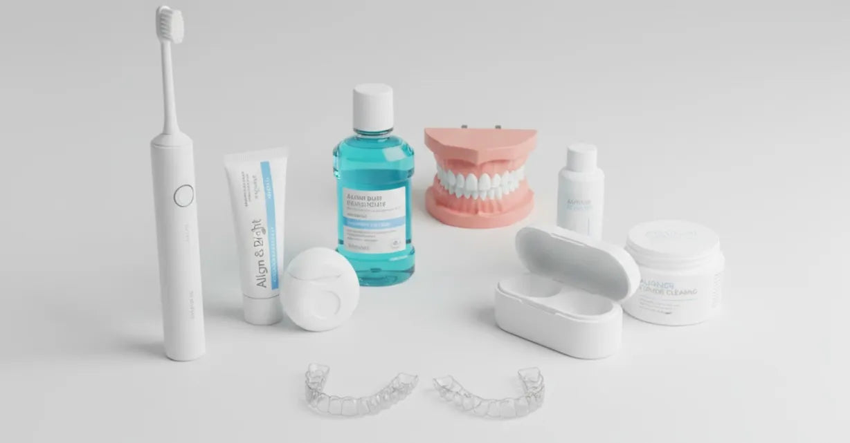 Clear aligners and oral care for teeth straightening