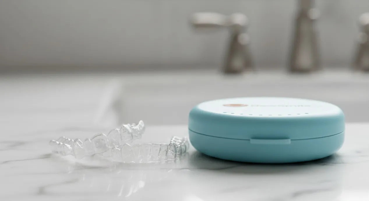 Transparent teeth aligners with a protective case for daily use