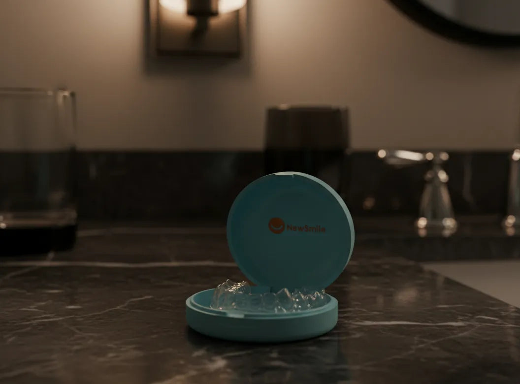 Clear custom night guard in case for teeth protection