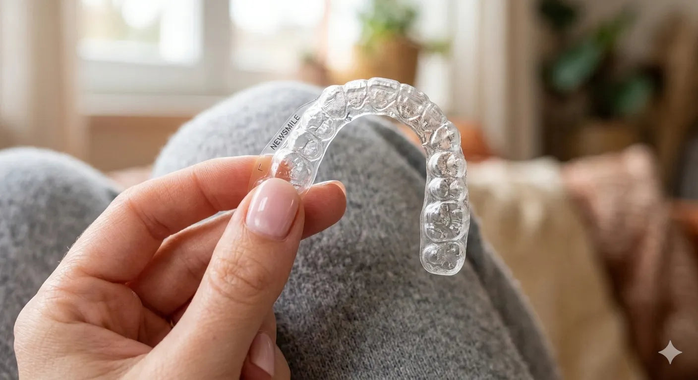 High-quality BPA-free clear retainer from NewSmile for comfortable teeth retention