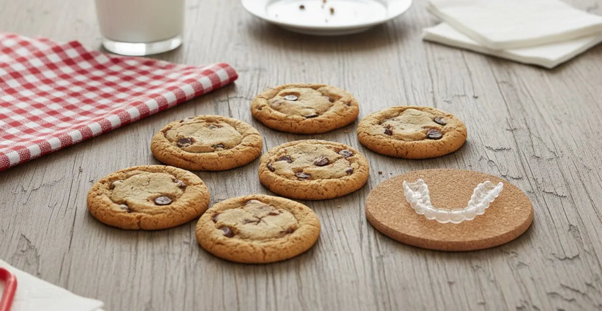 Soft-bake cookies for safe snacking with aligners