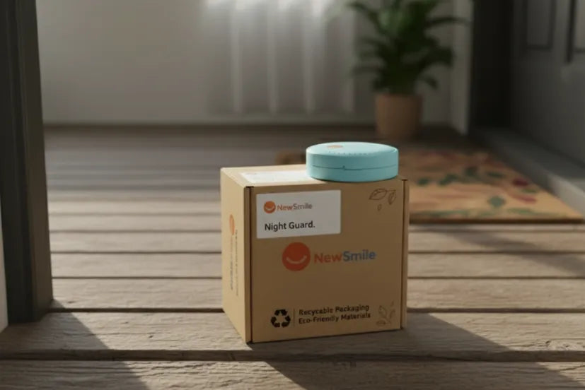 Delivery box at doorstep labeled “Night Guard.”