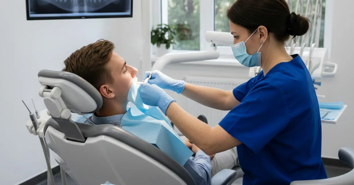 Stitches after wisdom tooth removal to aid healing