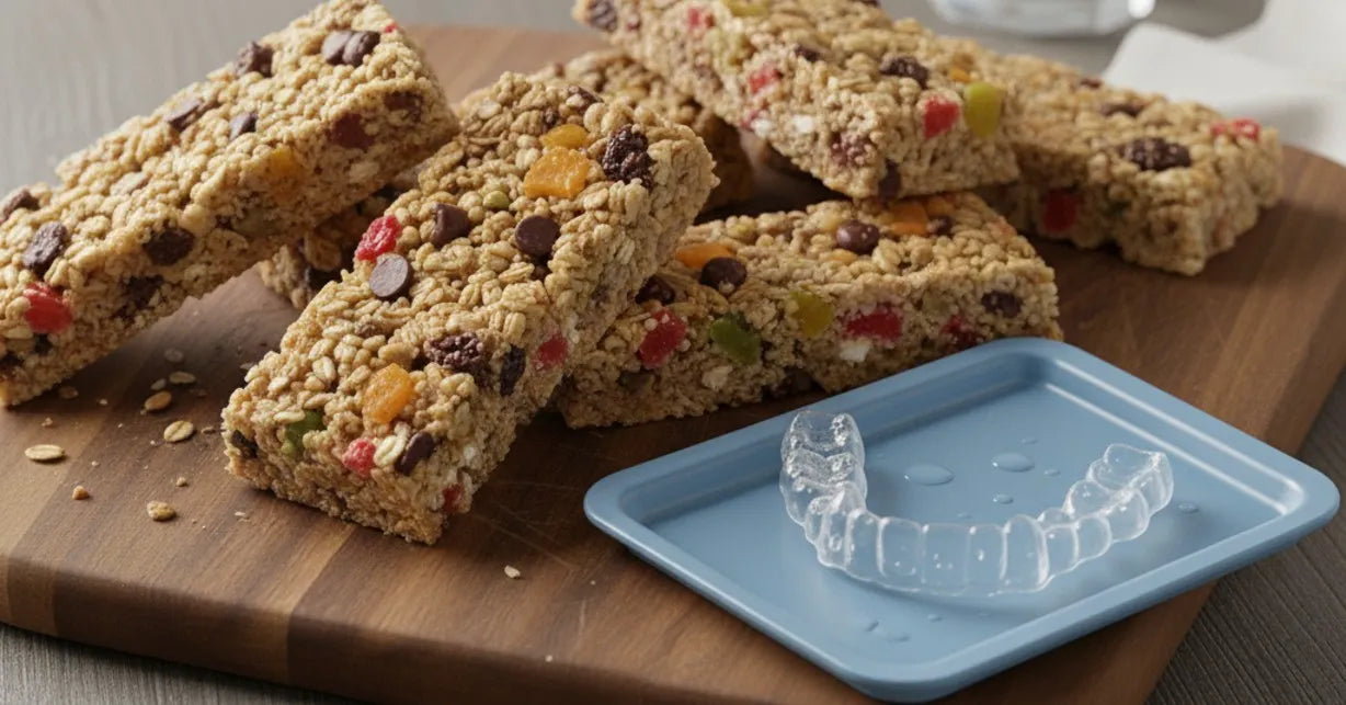 Soft granola bars safe for aligners