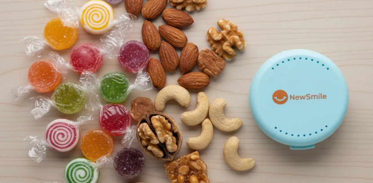 Hard foods near NewSmile aligners showing risk