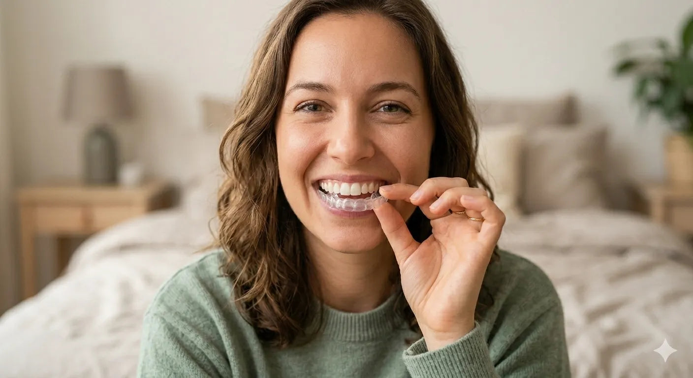 NewSmile custom night guard protecting teeth from grinding during sleep