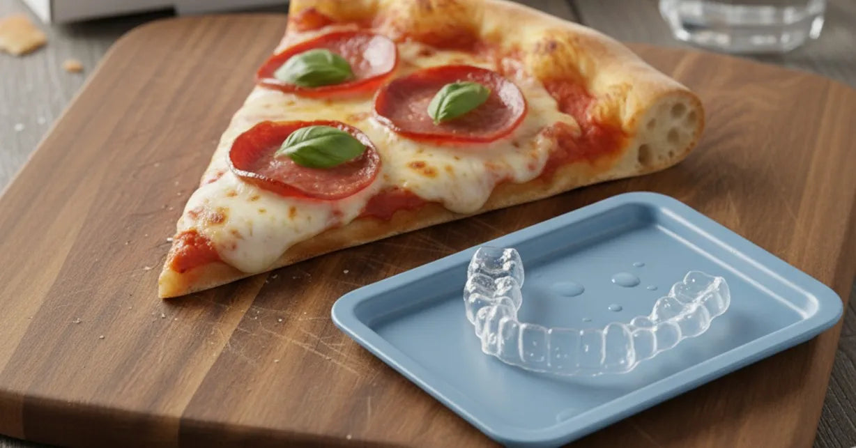 Soft pizza slice as aligner-friendly option