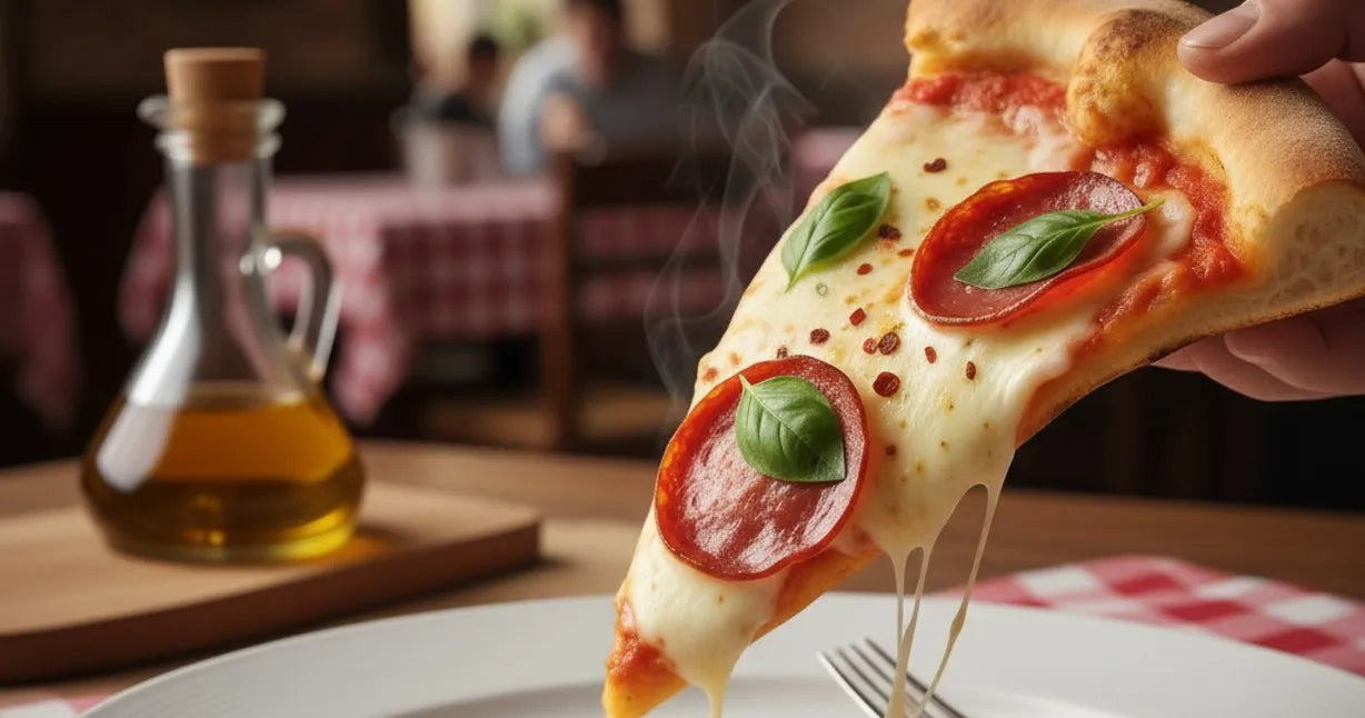 Soft pizza slice safe for aligners