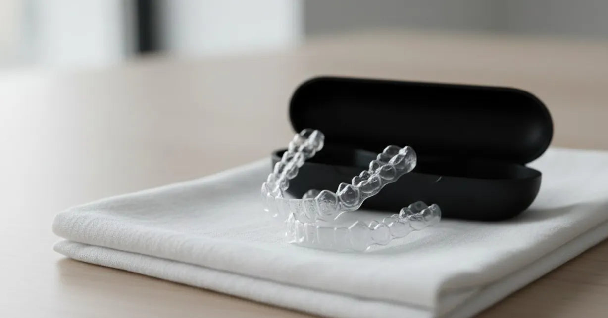 Custom clear aligners ready for at-home orthodontic treatment
