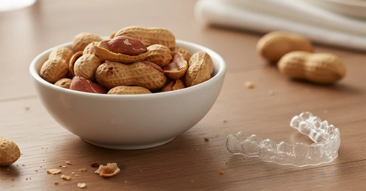 Shelled peanuts not recommended with aligners