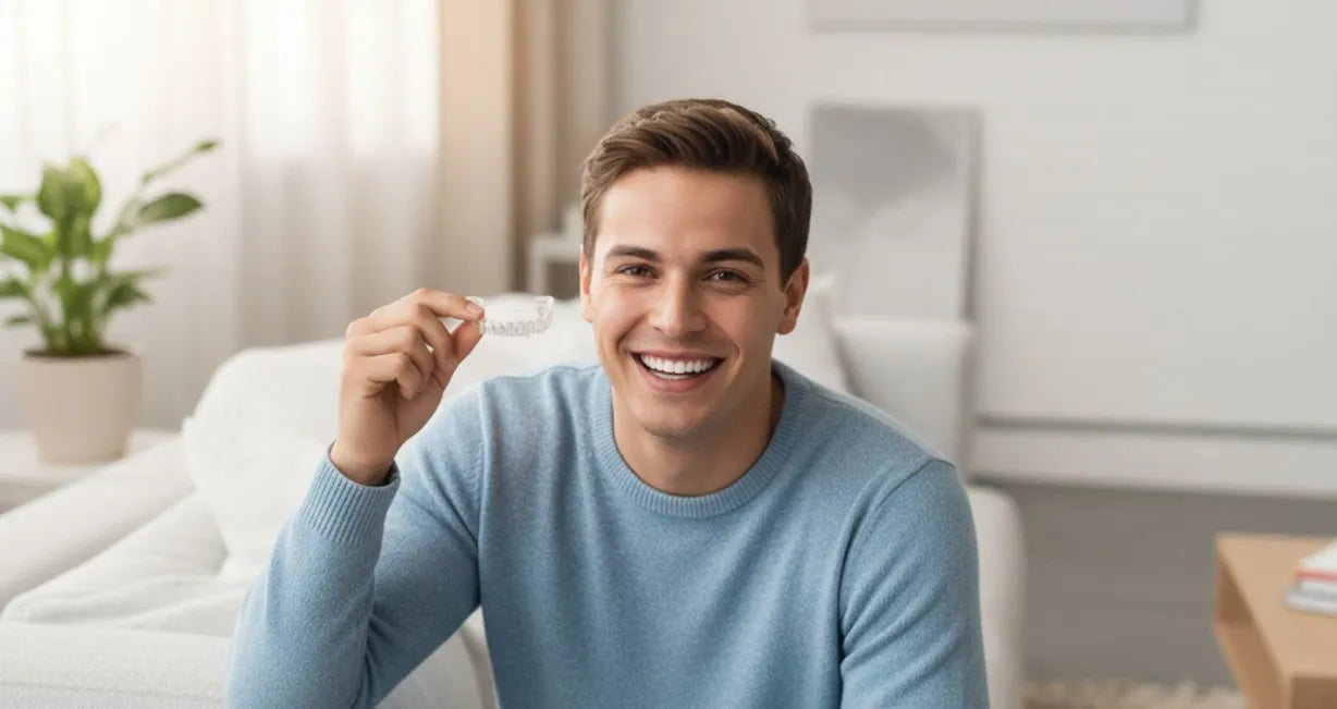 Healthy smile maintained with proper night guard or retainer use