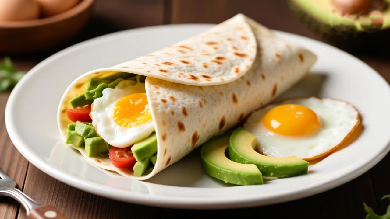 Aligner-friendly soft breakfast burrito with tender fillings.