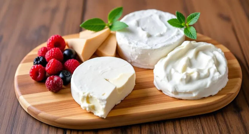 Soft cheeses on a breakfast board safe for aligner wearers.