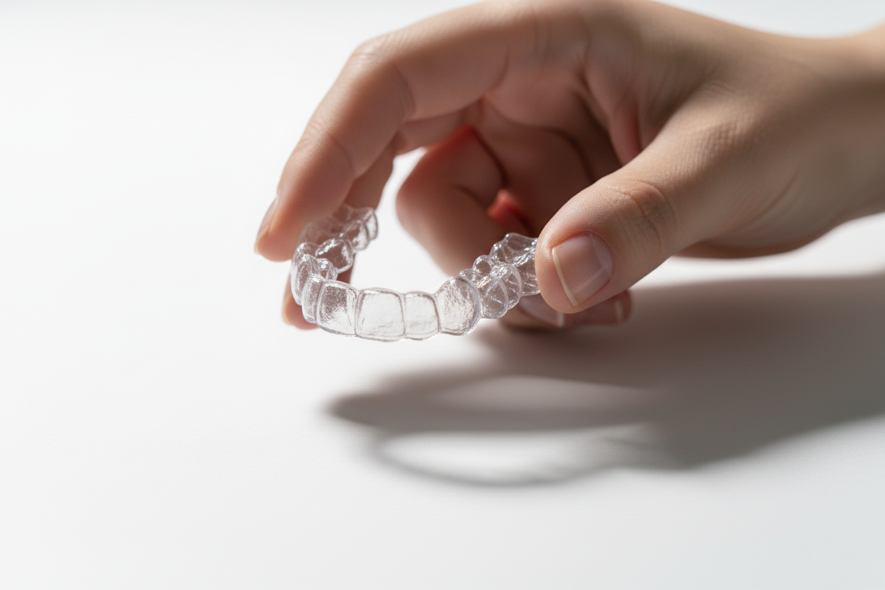 person holding retainers